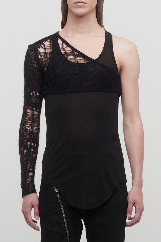 Rick Owens Ziggy Net Top in Black