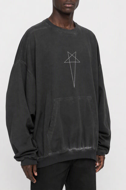 Rick Owens DRKSHDW Mens Faded Hun Crewneck in Black side