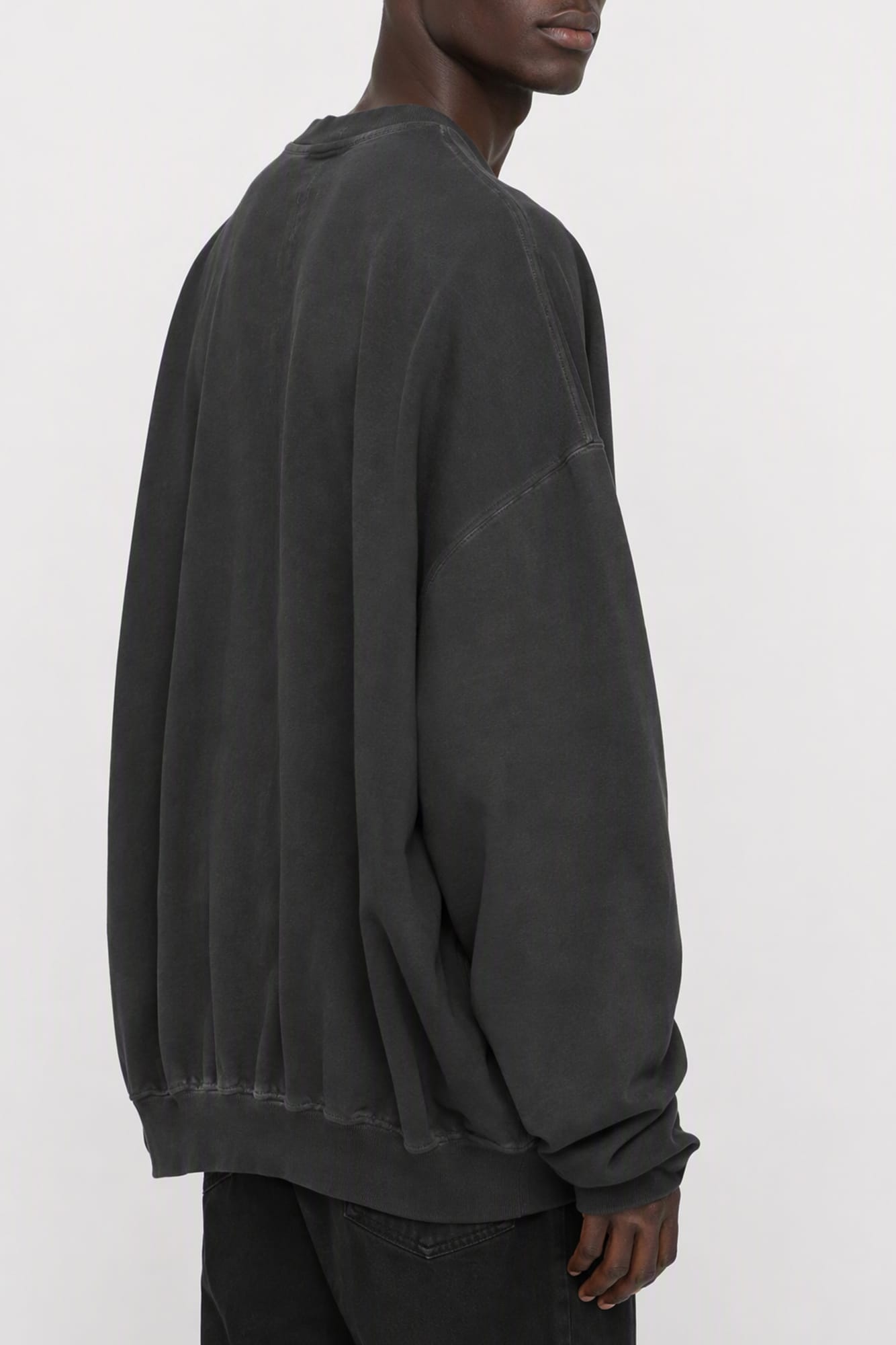 Rick Owens DRKSHDW Mens Faded Hun Crewneck in Black back