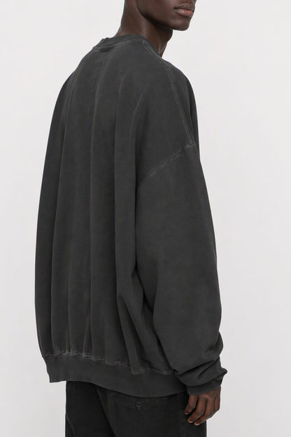Rick Owens DRKSHDW Mens Faded Hun Crewneck in Black back