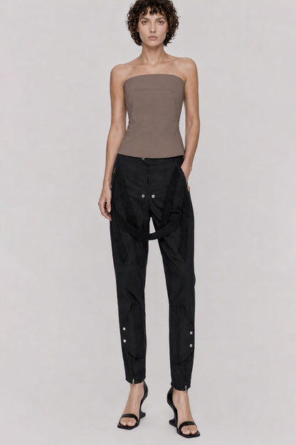 Rick Owens Bustier Top in Dust full look