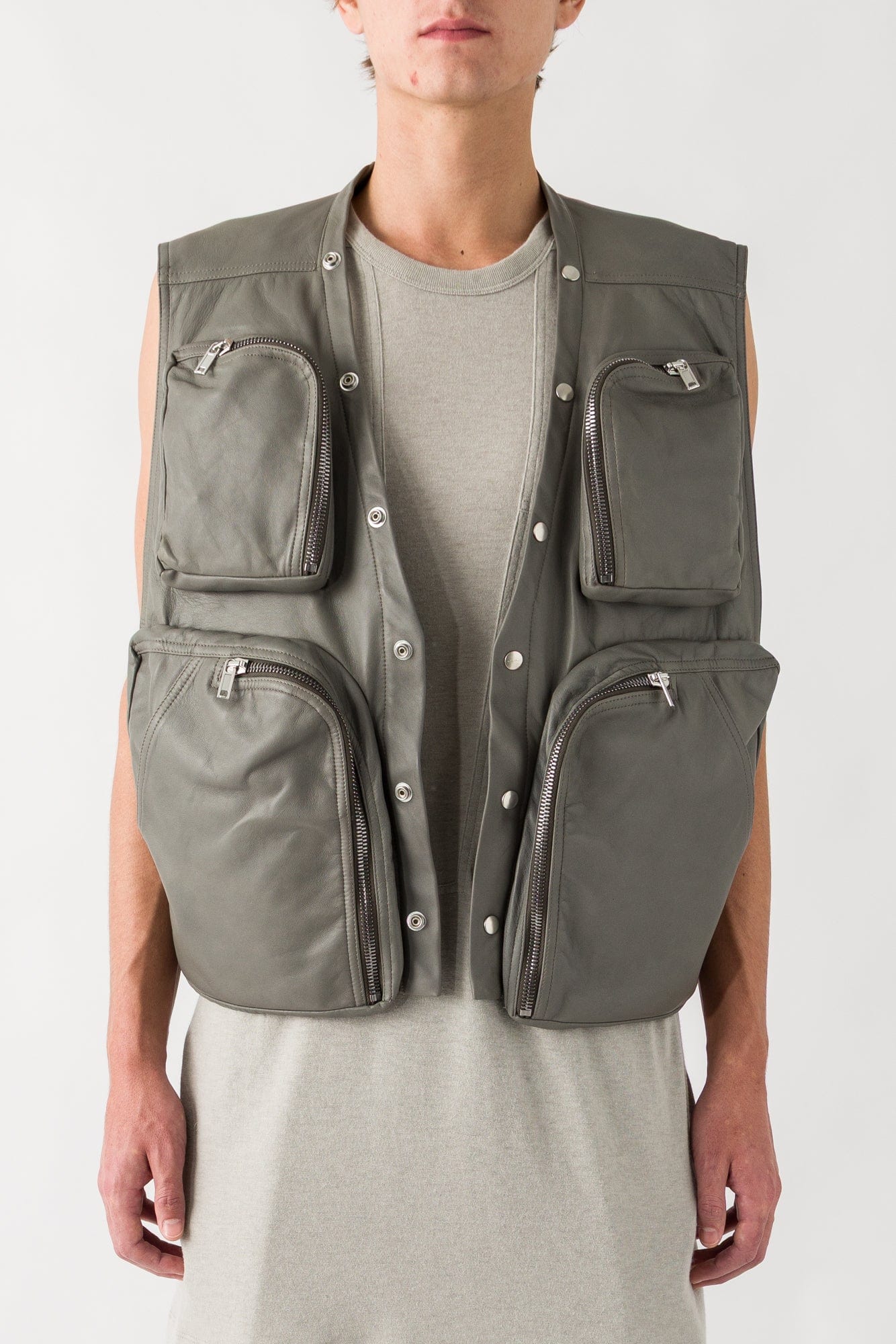 Rick Owens Cargo Vest in Washed Indigo