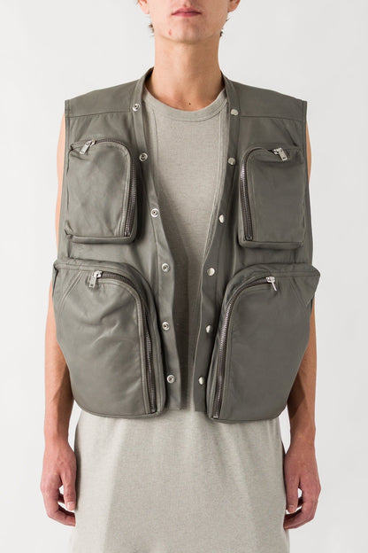 Rick Owens Cargo Vest in Washed Indigo