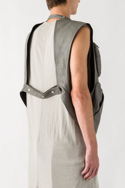 Rick Owens Cargo Vest in Washed Indigo back