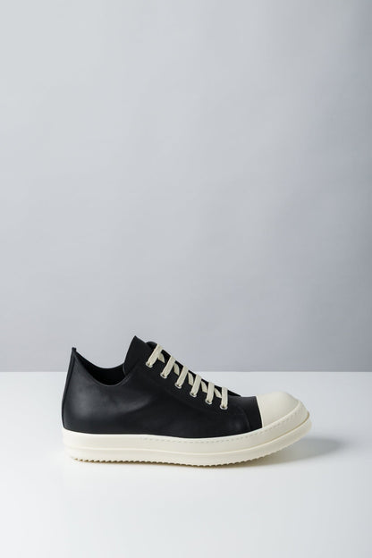 Rick Owens Low Sneaks in Black-Milk-Milk