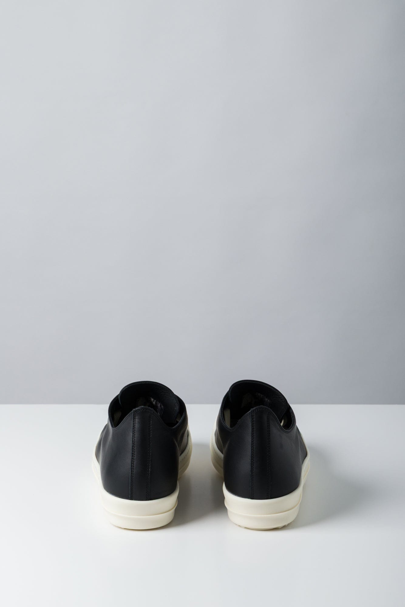 Rick Owens Low Sneaks in Black-Milk-Milk