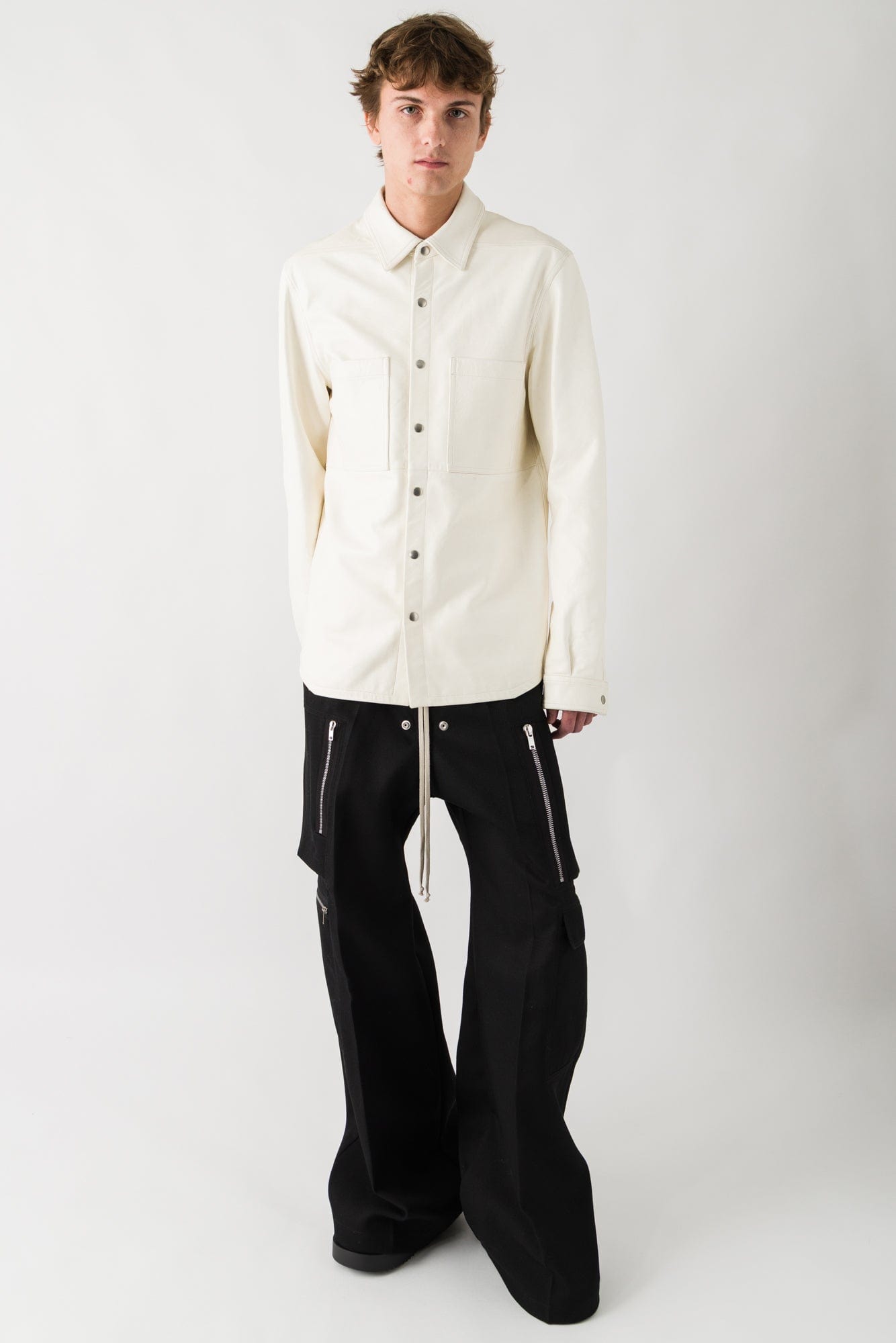 Rick Owens Outershirt in Leather in Milk – Antidote Fashion and