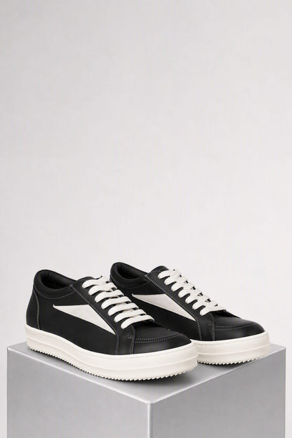 Rick Owens Vintage Sneaks in Black/Milk side