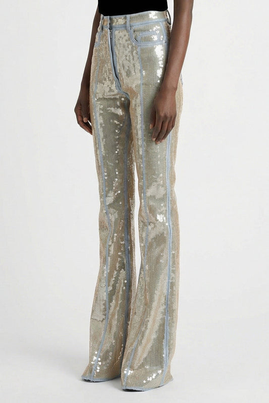 Rick Owens Bolan Bootcut Denim in Blue/Sand SS26 side