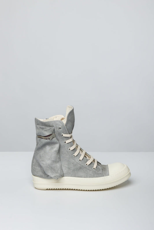 Rick Owens DRKSHDW Mens Cargo Sneaks in Pearl side
