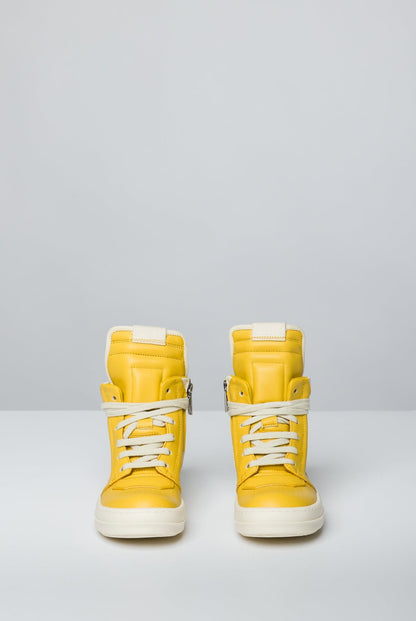 Rick Owens Kids Geobaskets in Lemon both front
