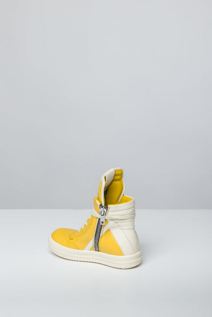 Rick Owens Kids Geobaskets in Lemon back angle
