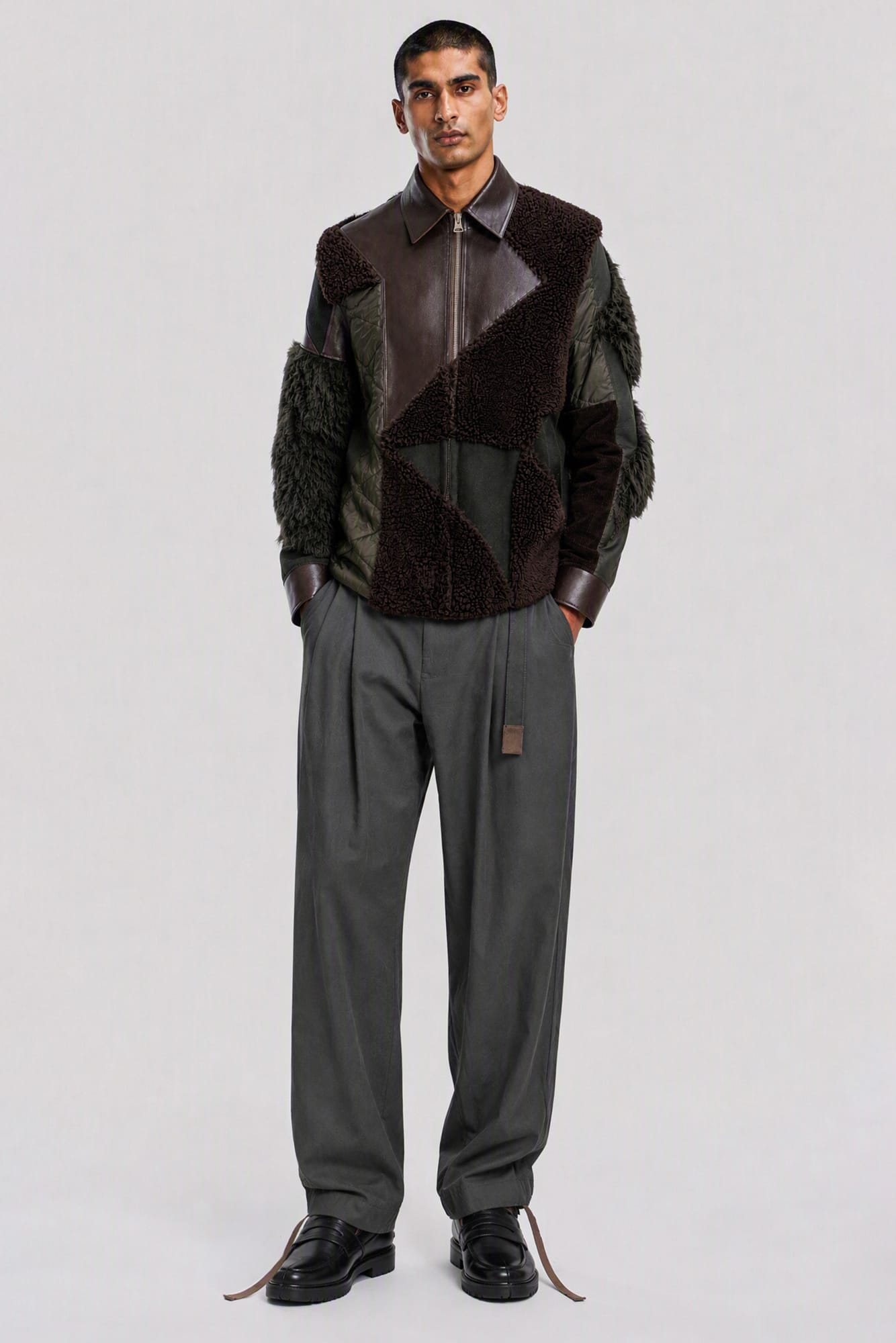 Sacai A.P.C. Quilts Blouson full look