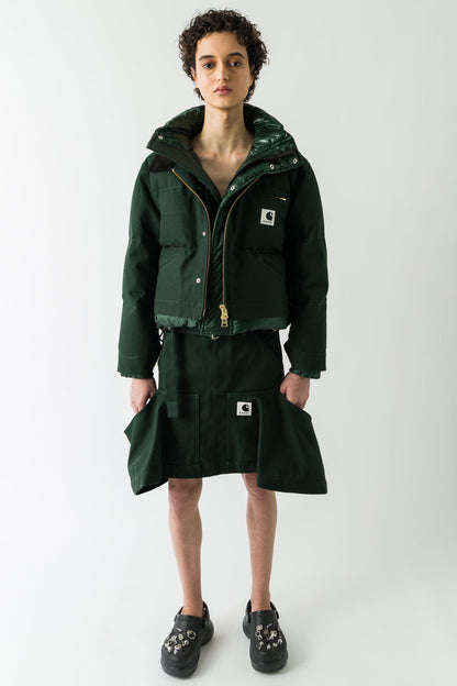Sacai Carhartt Duck Skirt In Green full look