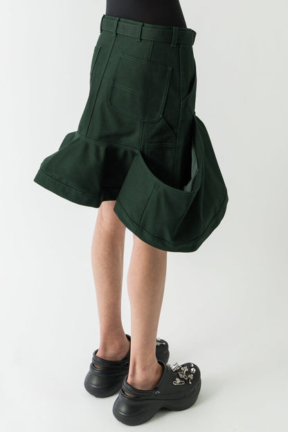 Sacai Carhartt Duck Skirt In Green back