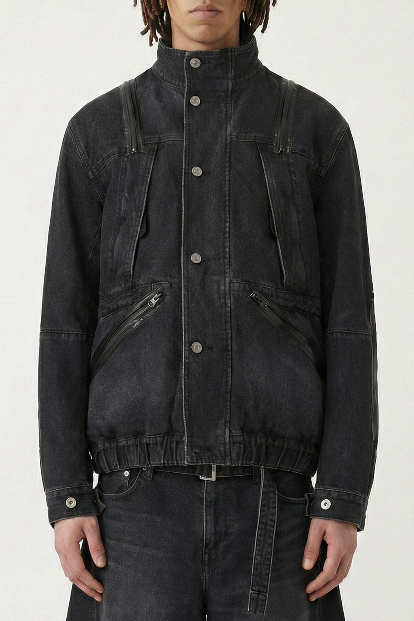 Sacai Denim Blouson in Black