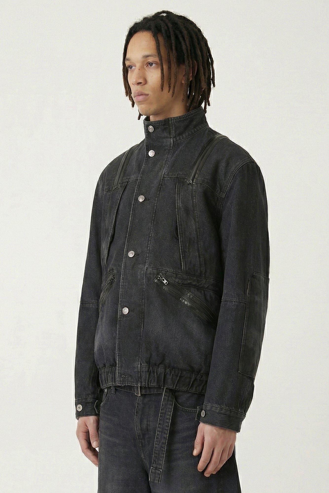 Sacai Denim Blouson in Black side