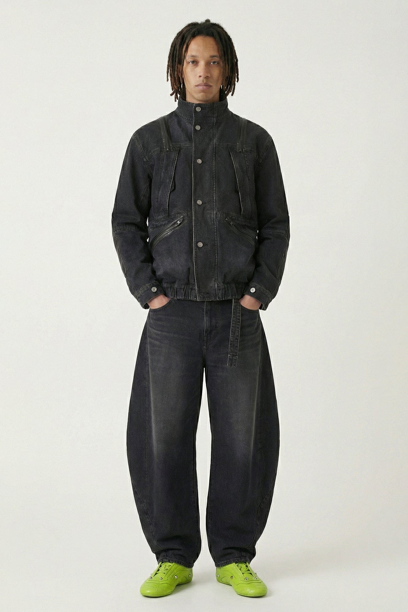 Sacai Denim Blouson in Black