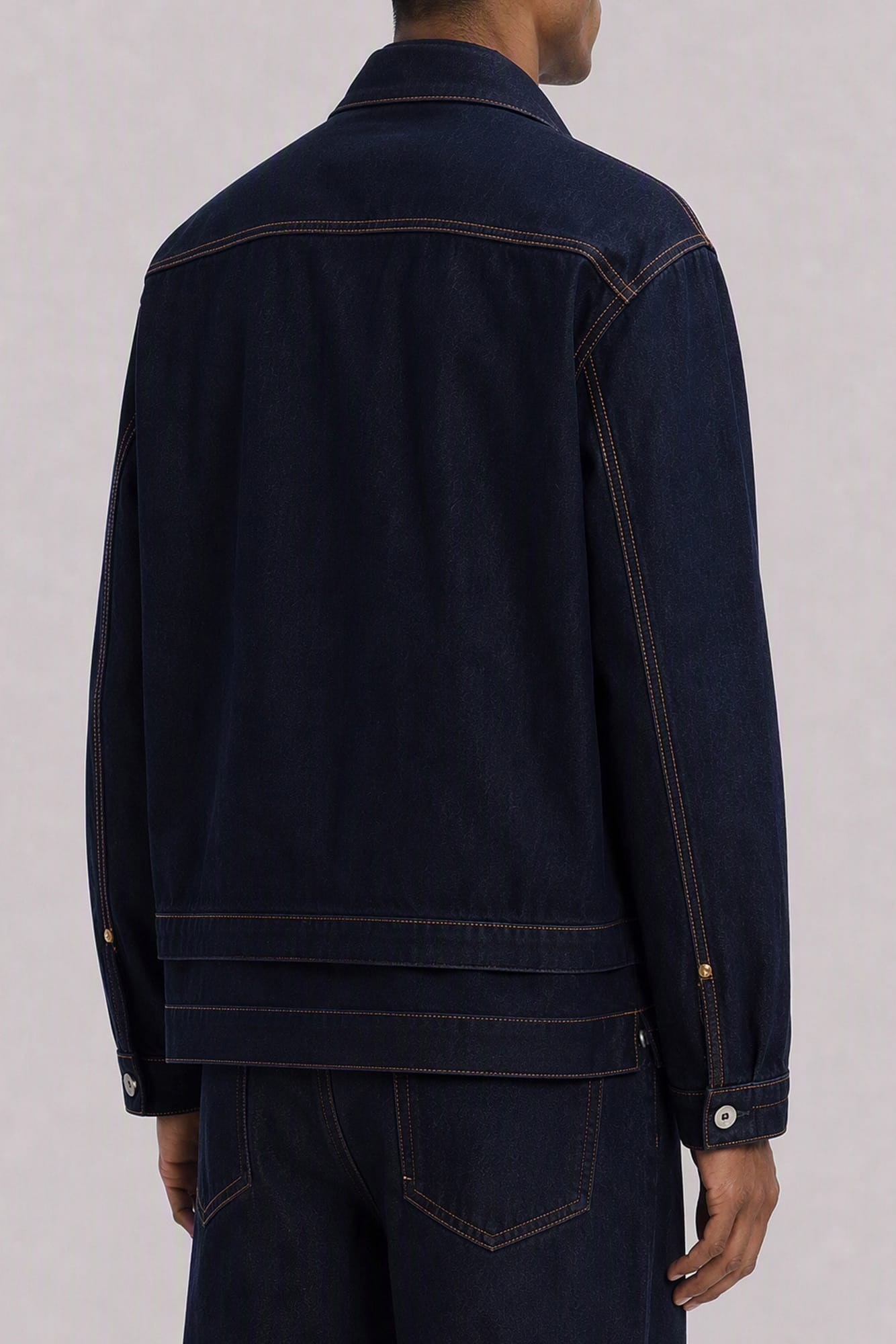 Sacai Denim Jacket in Navy back