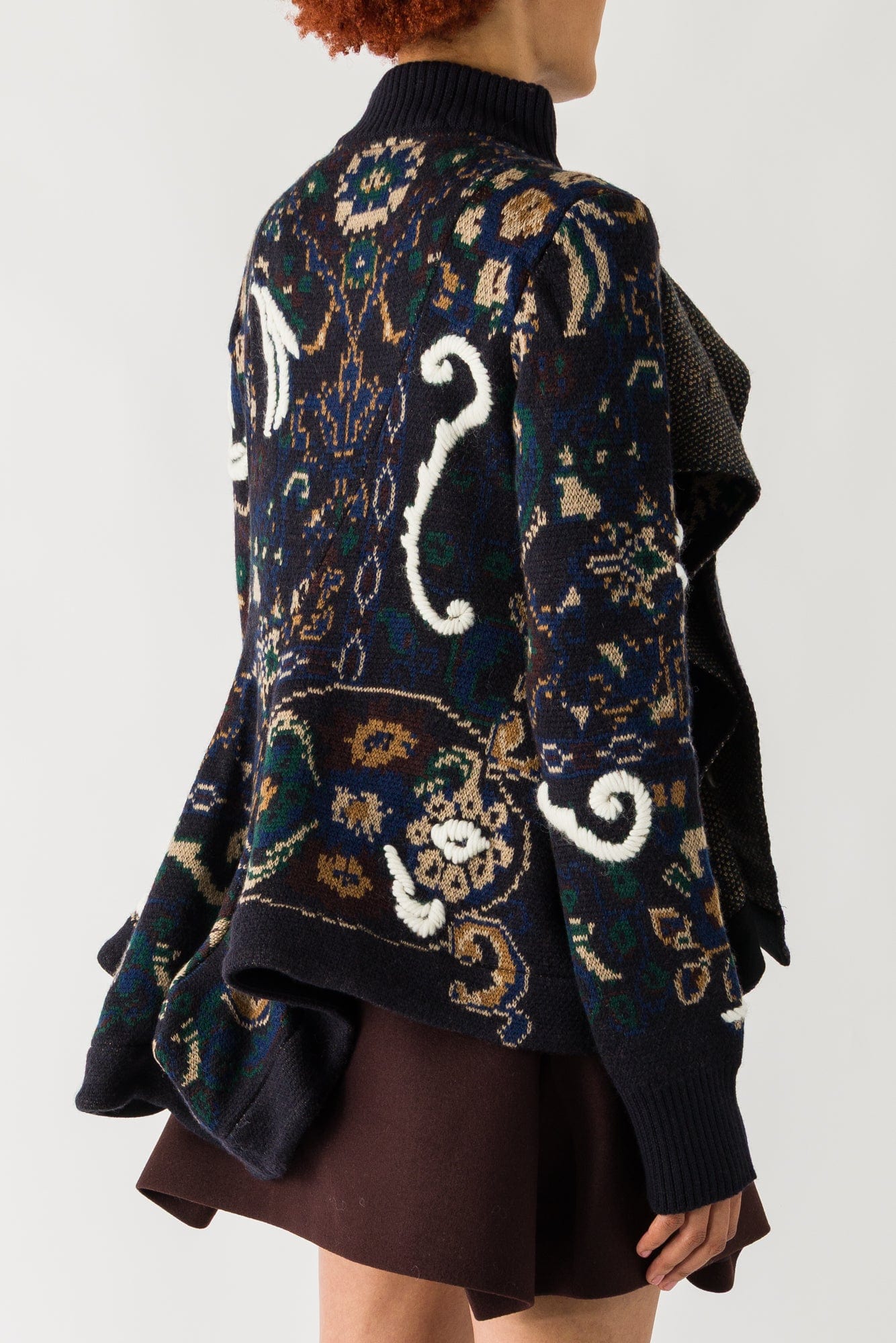 Sacai Floral Jacquard Knit Blouson In Navy – Antidote Fashion and