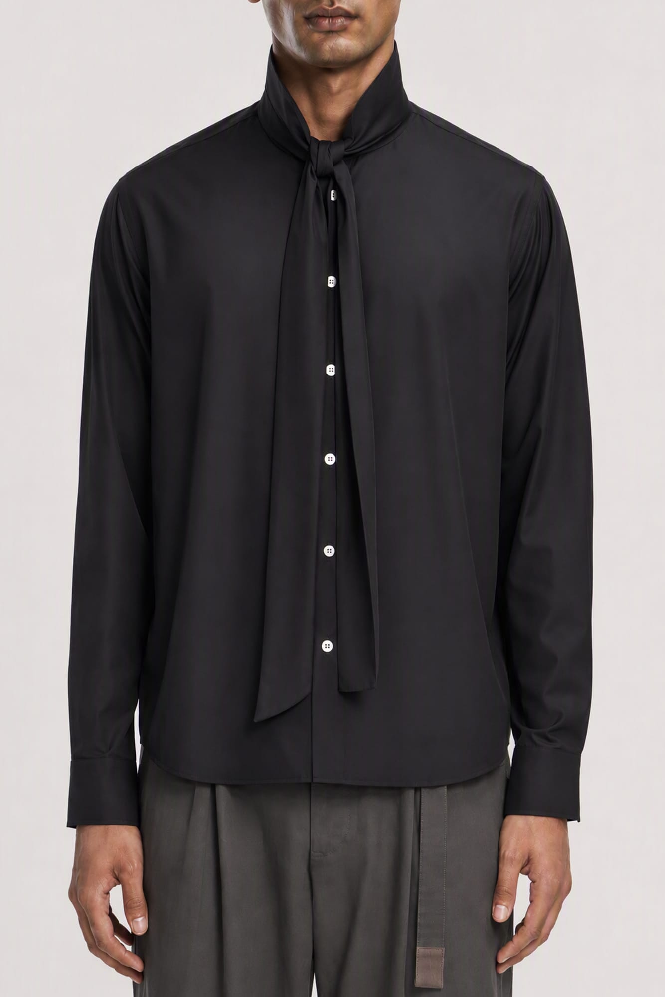 Sacai Poplin Shirt with Satin Tie