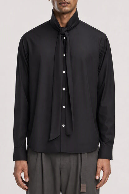 Sacai Poplin Shirt with Satin Tie