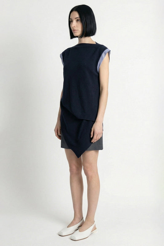 Sacai Suiting x Knit Dress side