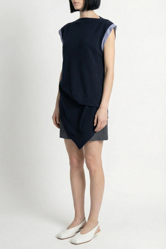 Sacai Suiting x Knit Dress side