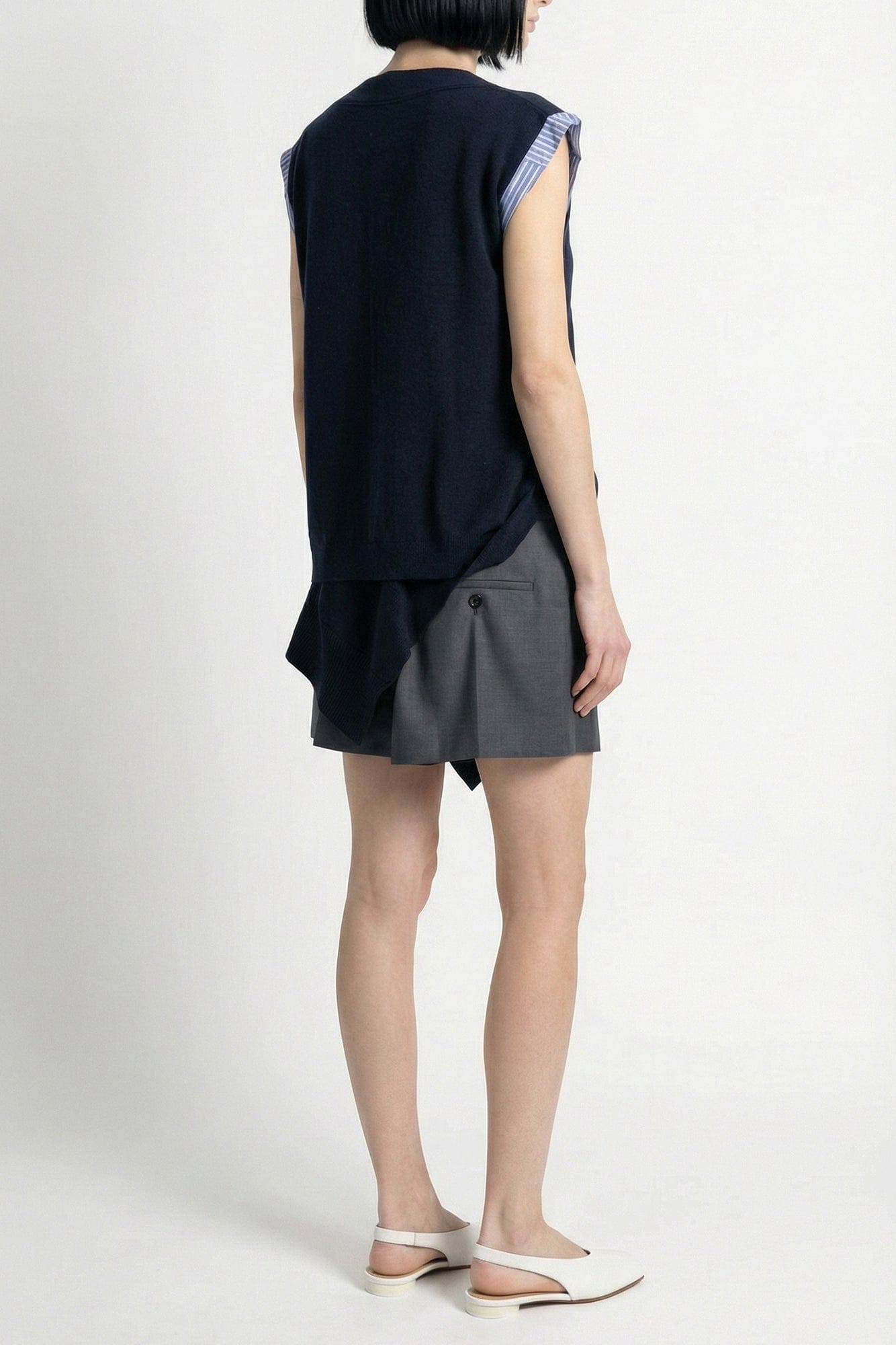 Sacai Suiting x Knit Dress back