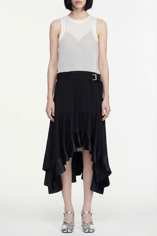 Sacai Suiting x Satin Dress