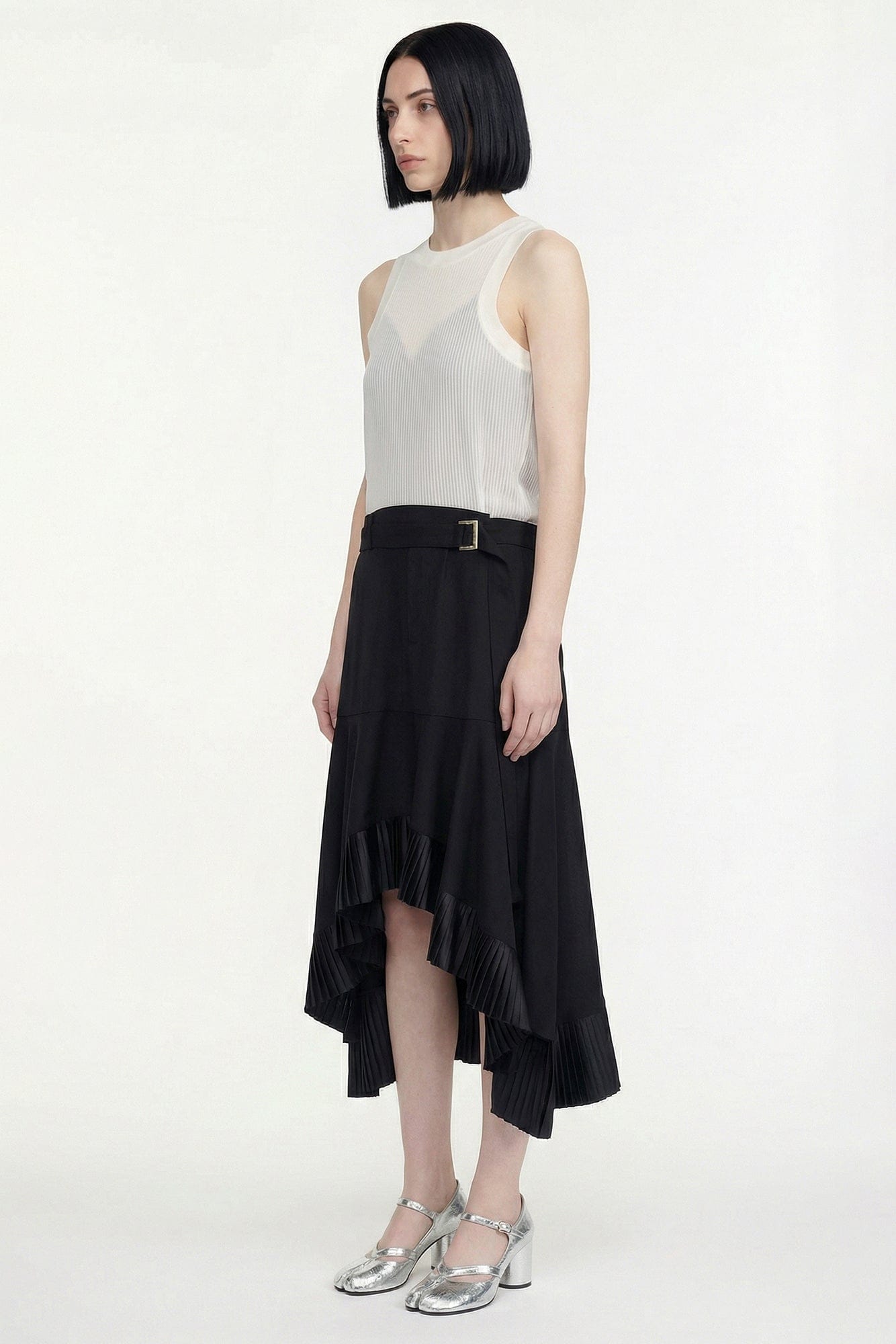 Sacai Suiting x Satin Dress side