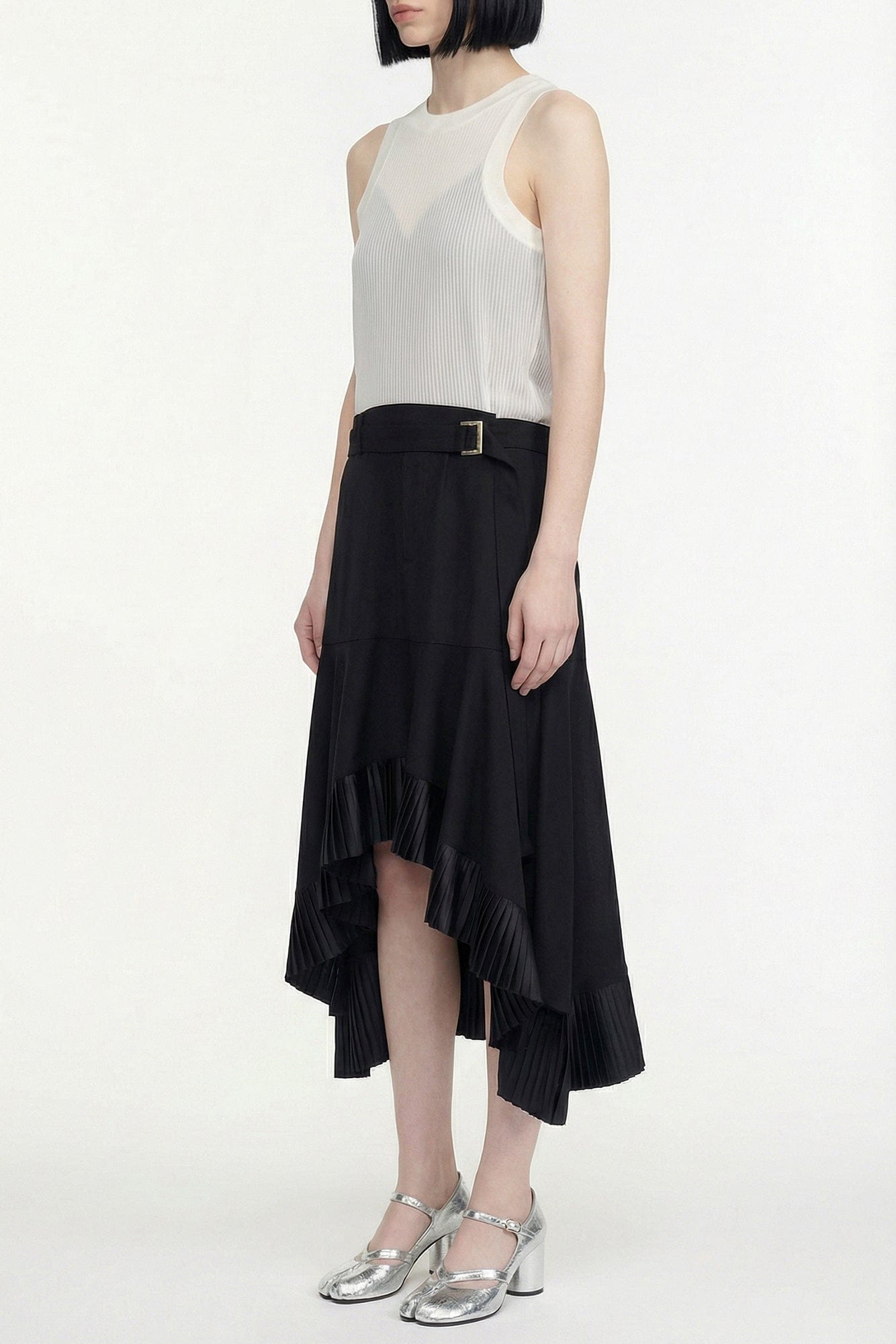 Sacai Suiting x Satin Dress side