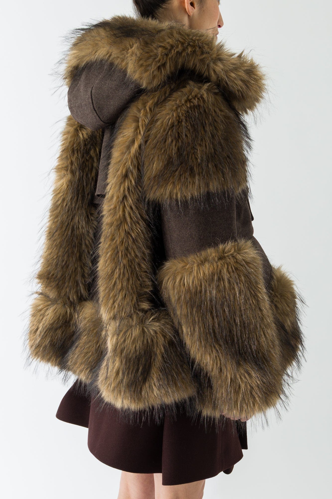 Sacai Wool Melton Blouson In Brown