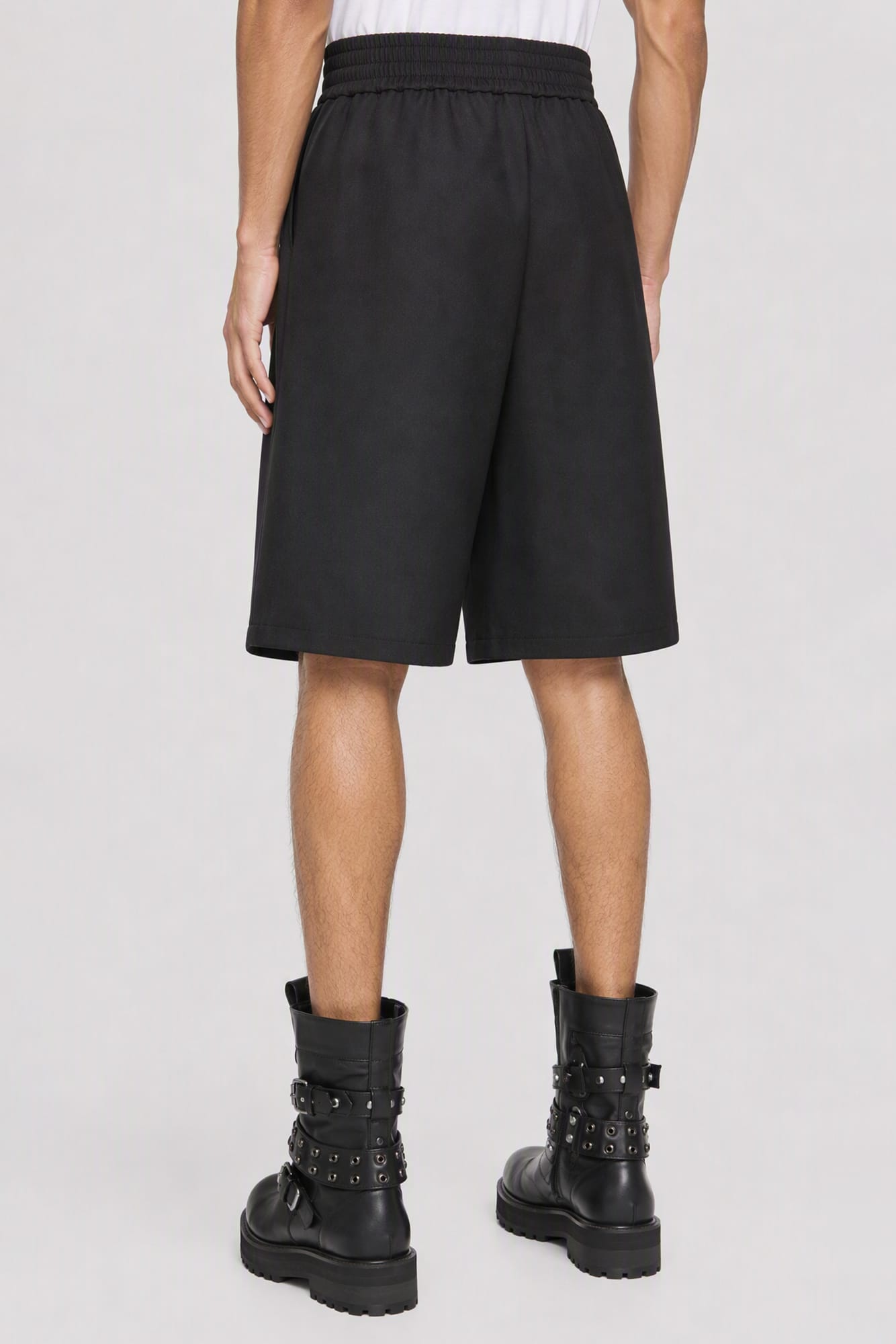 Sacai Wool Melton Shorts in Black back