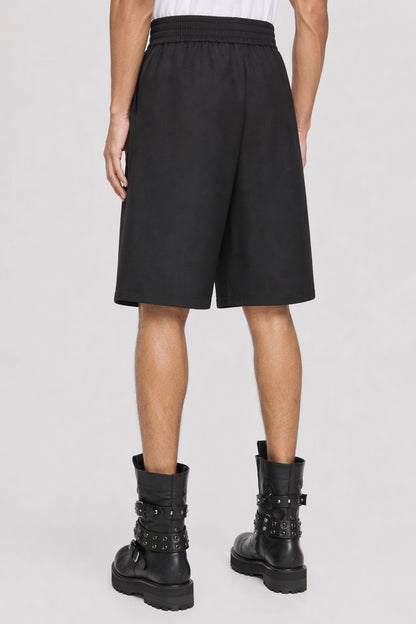 Sacai Wool Melton Shorts in Black back