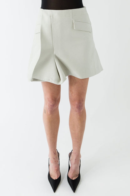 Sacai  Wool Melton Skirt in White