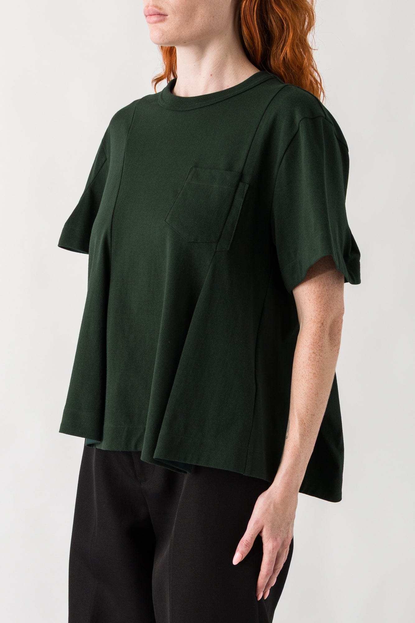 Sacai Cotton Jersey T-Shirt In Green