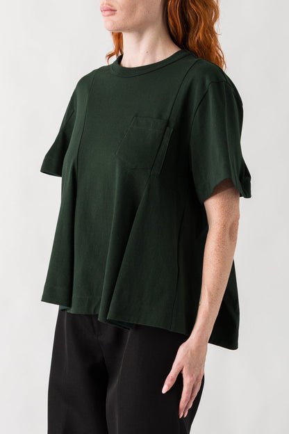 Sacai Cotton Jersey T-Shirt In Green side