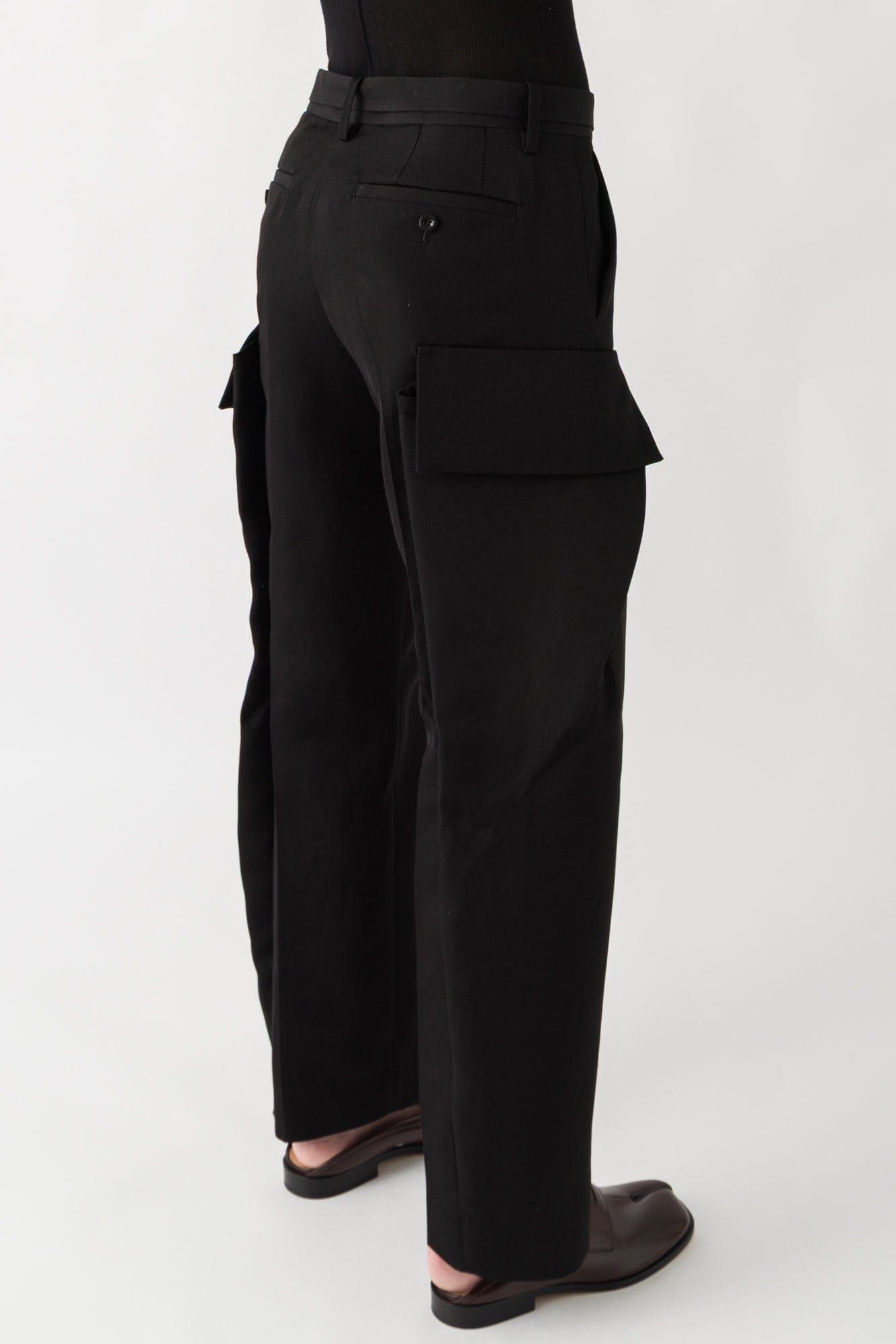 Sacai Double-Faced Silk Cotton Pants In Black FW25 back