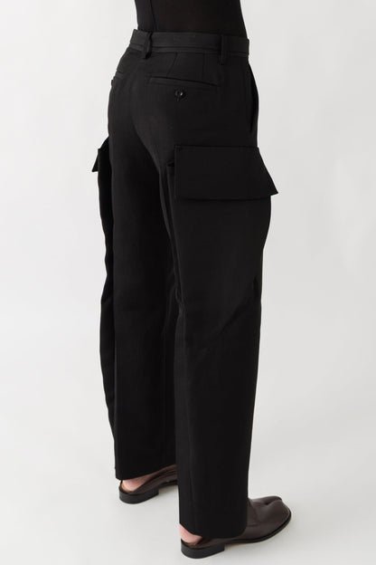 Sacai Double-Faced Silk Cotton Pants In Black FW25 back