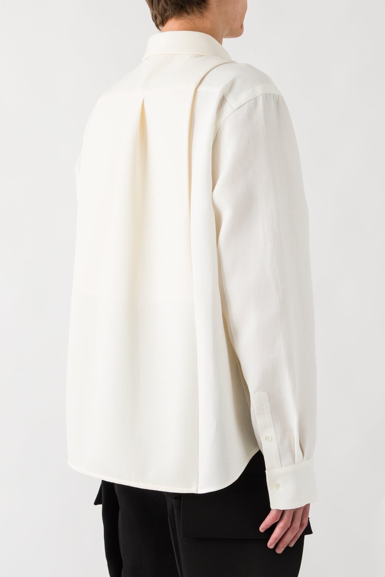 Sacai Double-Faced Silk Cotton Shirt In Off White