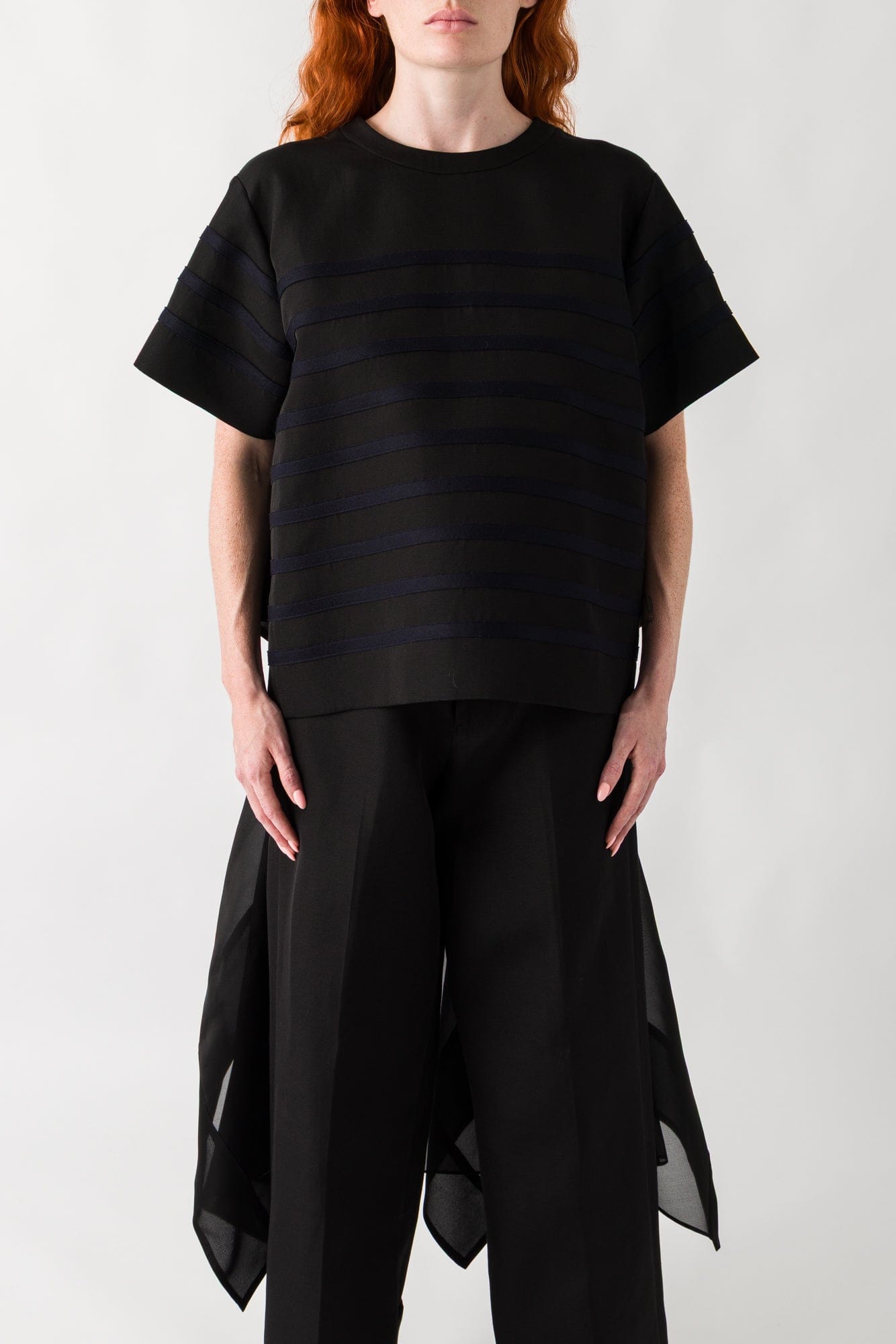 Sacai Double-Faced Silk Cotton x Silk Organza Pullover