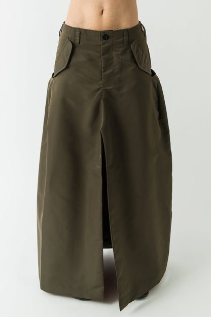 Sacai Nylon Twill Skirt in Khaki