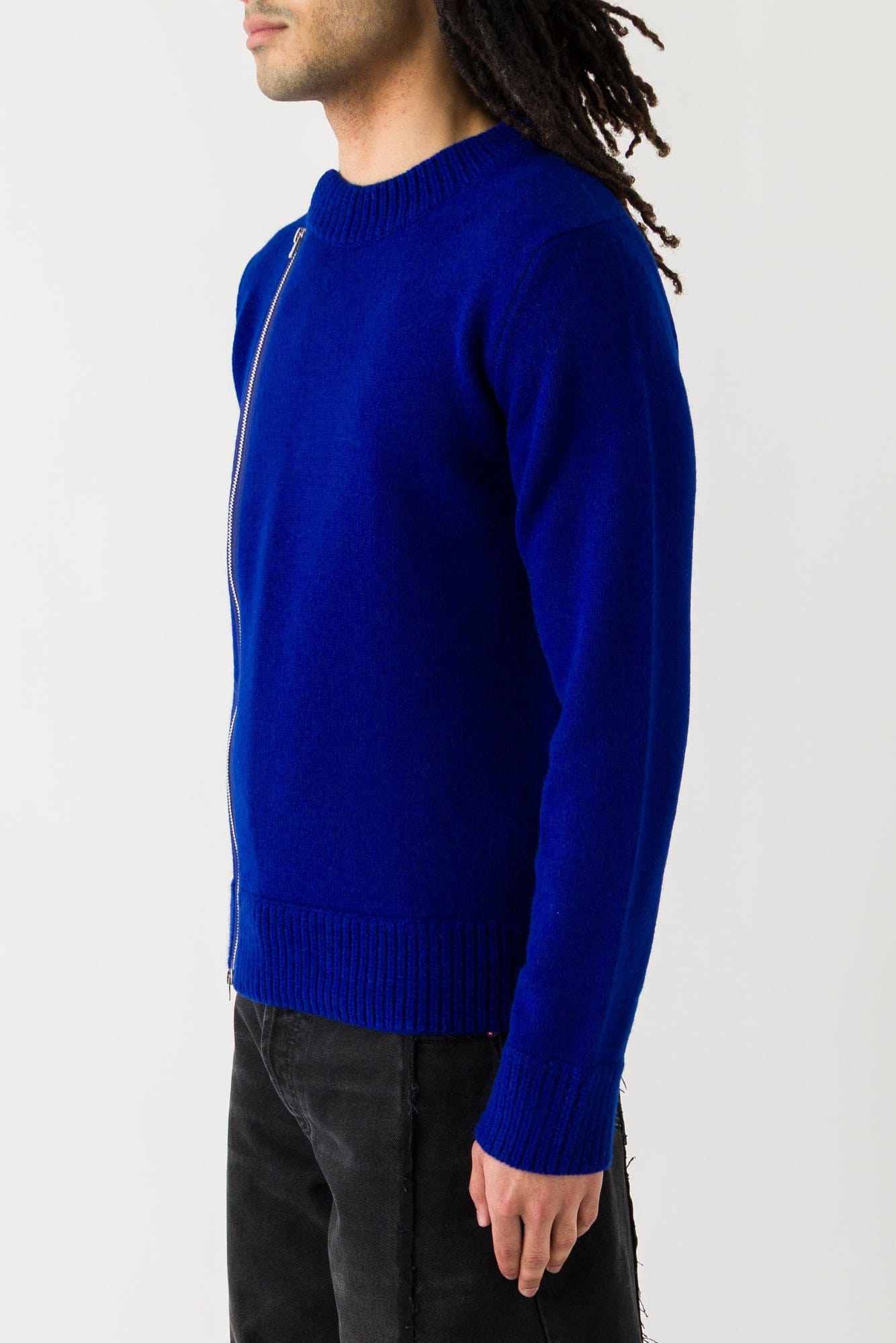 Sacai Wool Knit Blouson In Blue