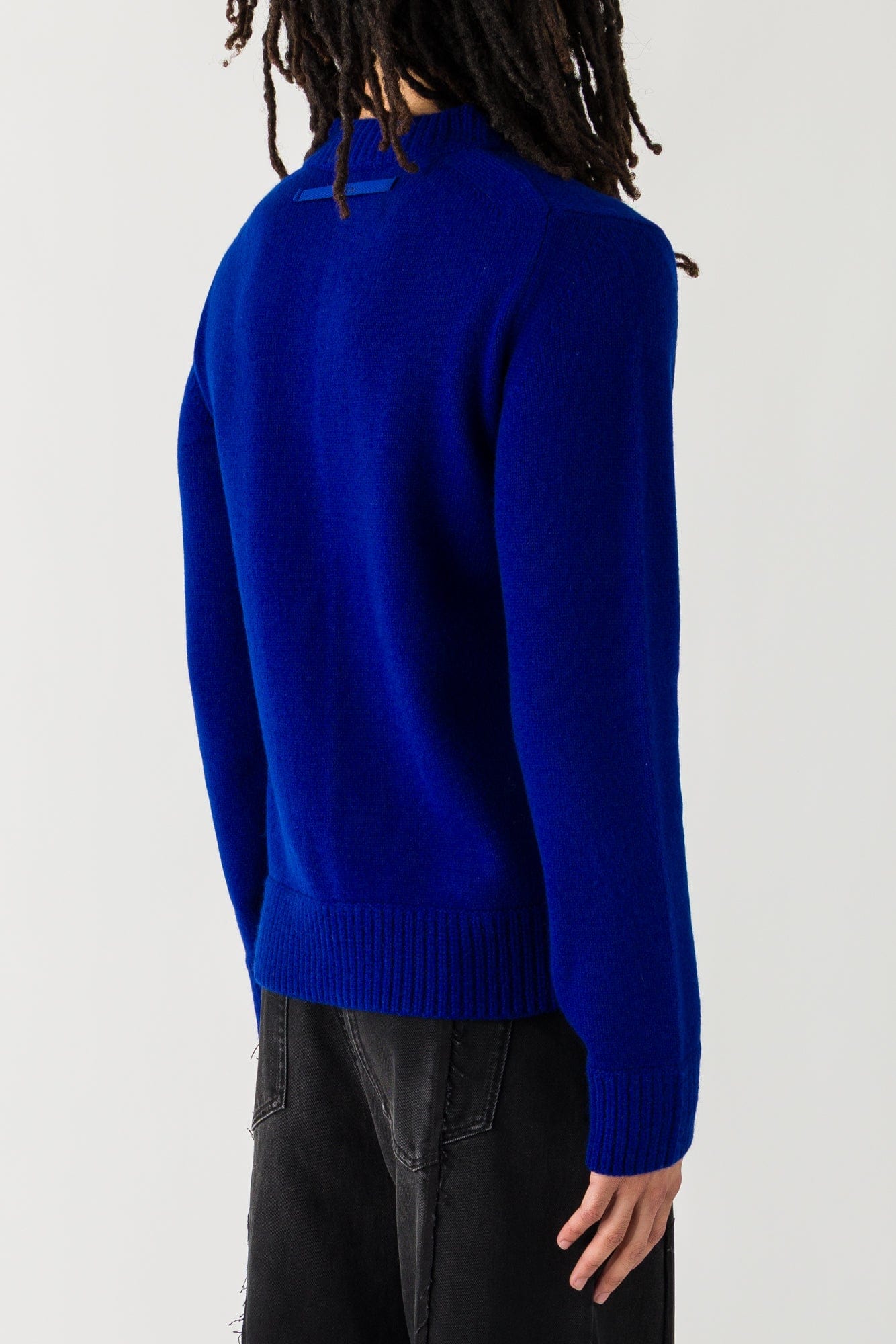 Sacai Wool Knit Blouson In Blue