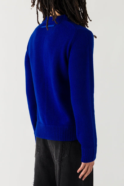 Sacai Wool Knit Blouson In Blue back
