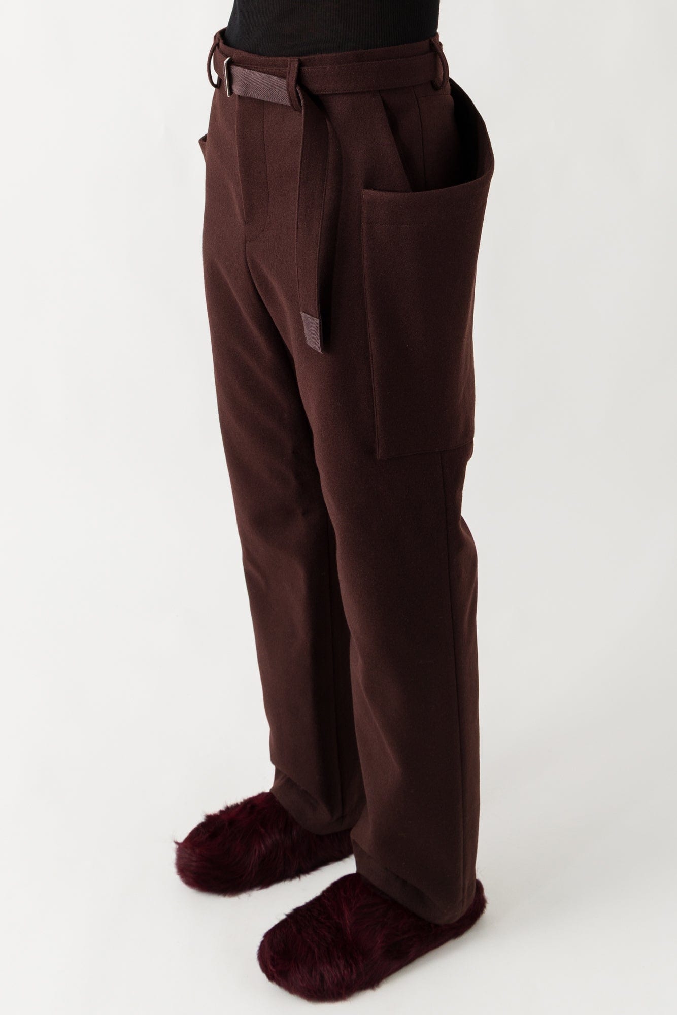 Sacai Wool Melton Pants In Brown – Antidote Fashion and Lifestyle