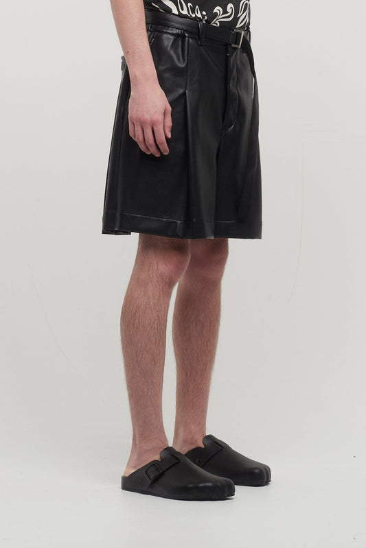 Sacai Faux Leather Shorts side