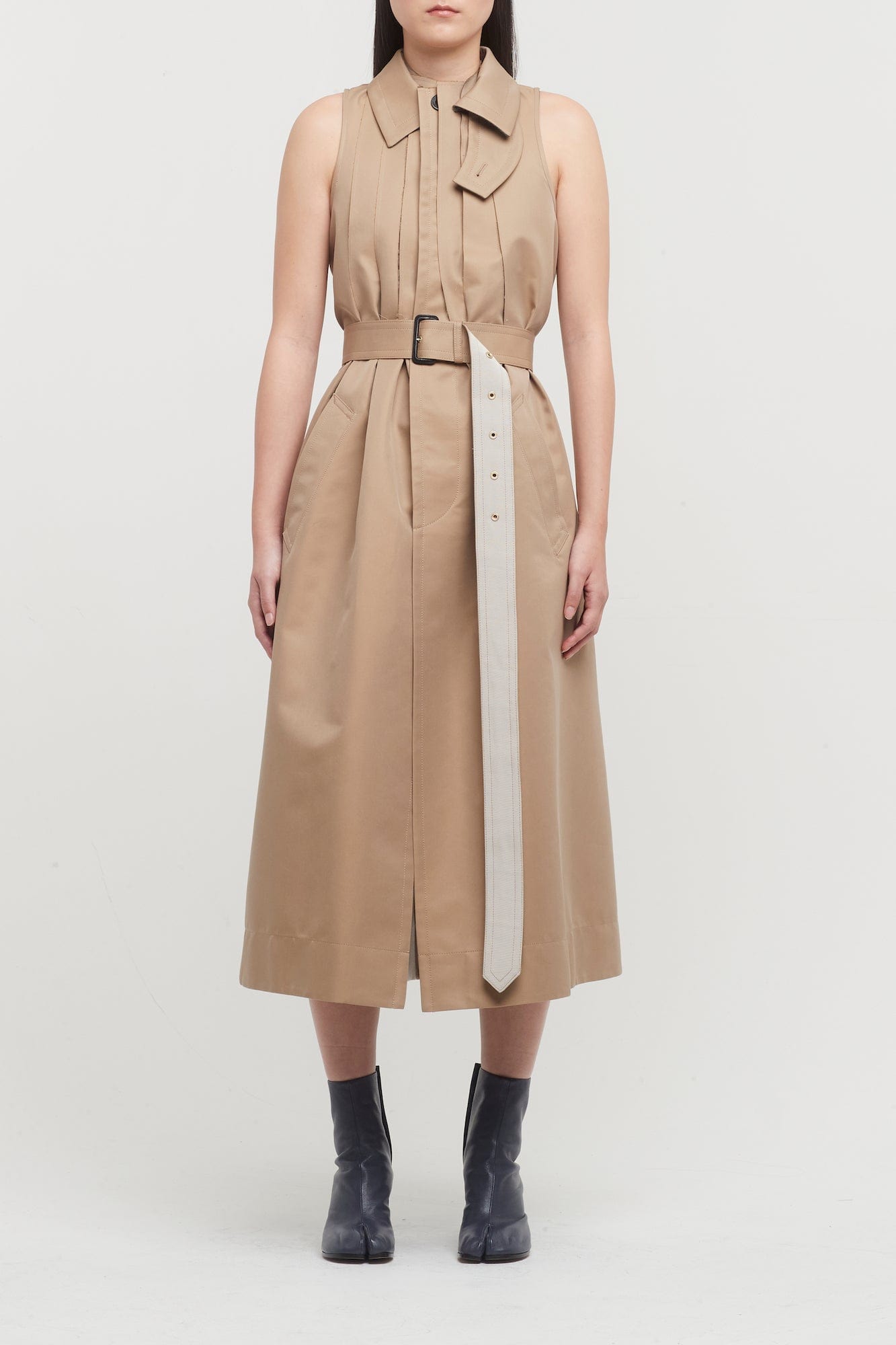 Sacai】Cotton Gabardine Dress ベージュ