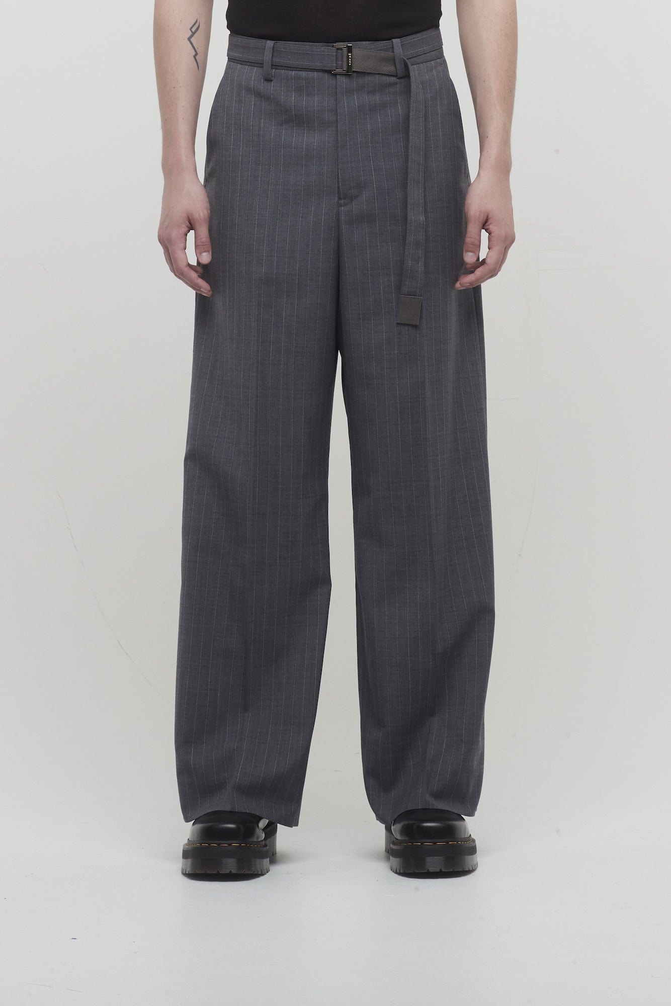 Sacai Chalk Stripe Pants in Grey